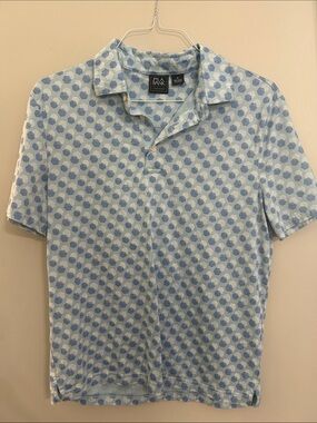 Jos.A.Bank Light Blue Geometric-Print Polo